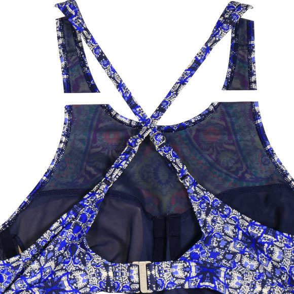 Athleta Blue Baja Bra High Neck Bikini Top Size 34 B C Criss Cross Underwire - Picture 5 of 10